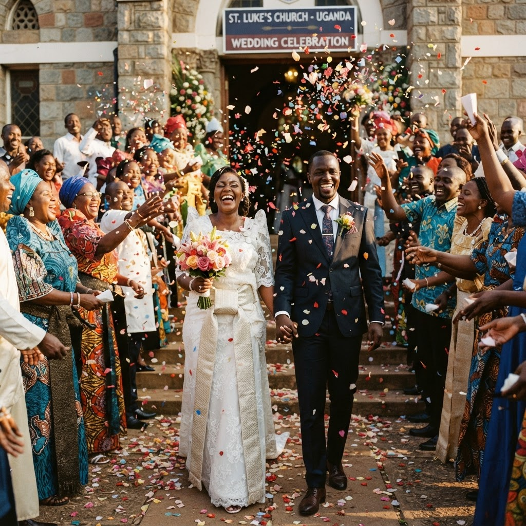 A church wedding celebration
