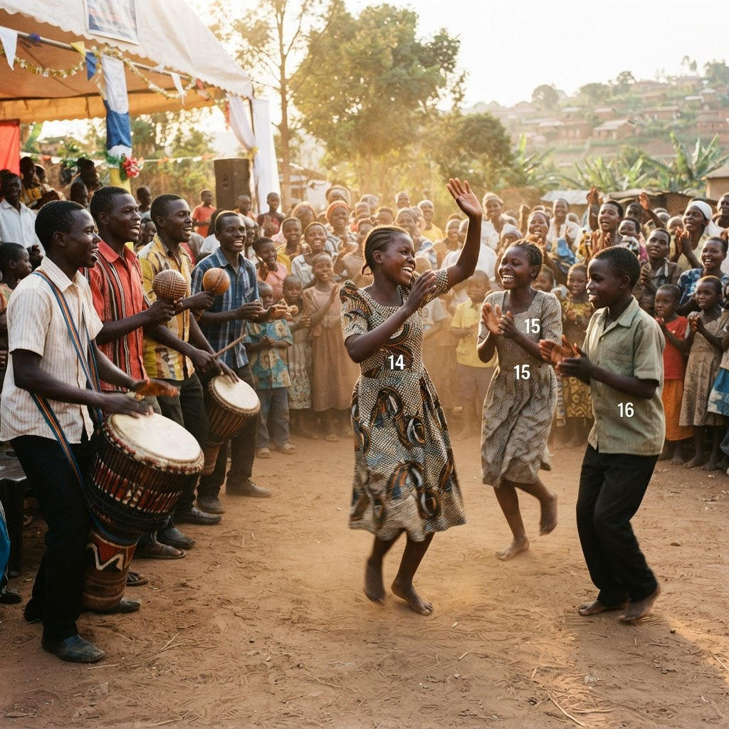 Youth dancing at an outdoor event